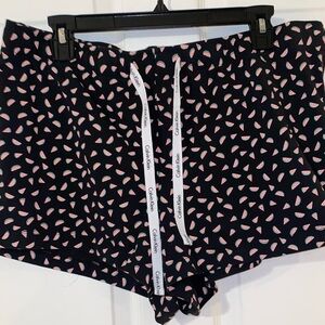 Calvin Klein Watermelon Printed Black Sleepwear Shorts Size XL